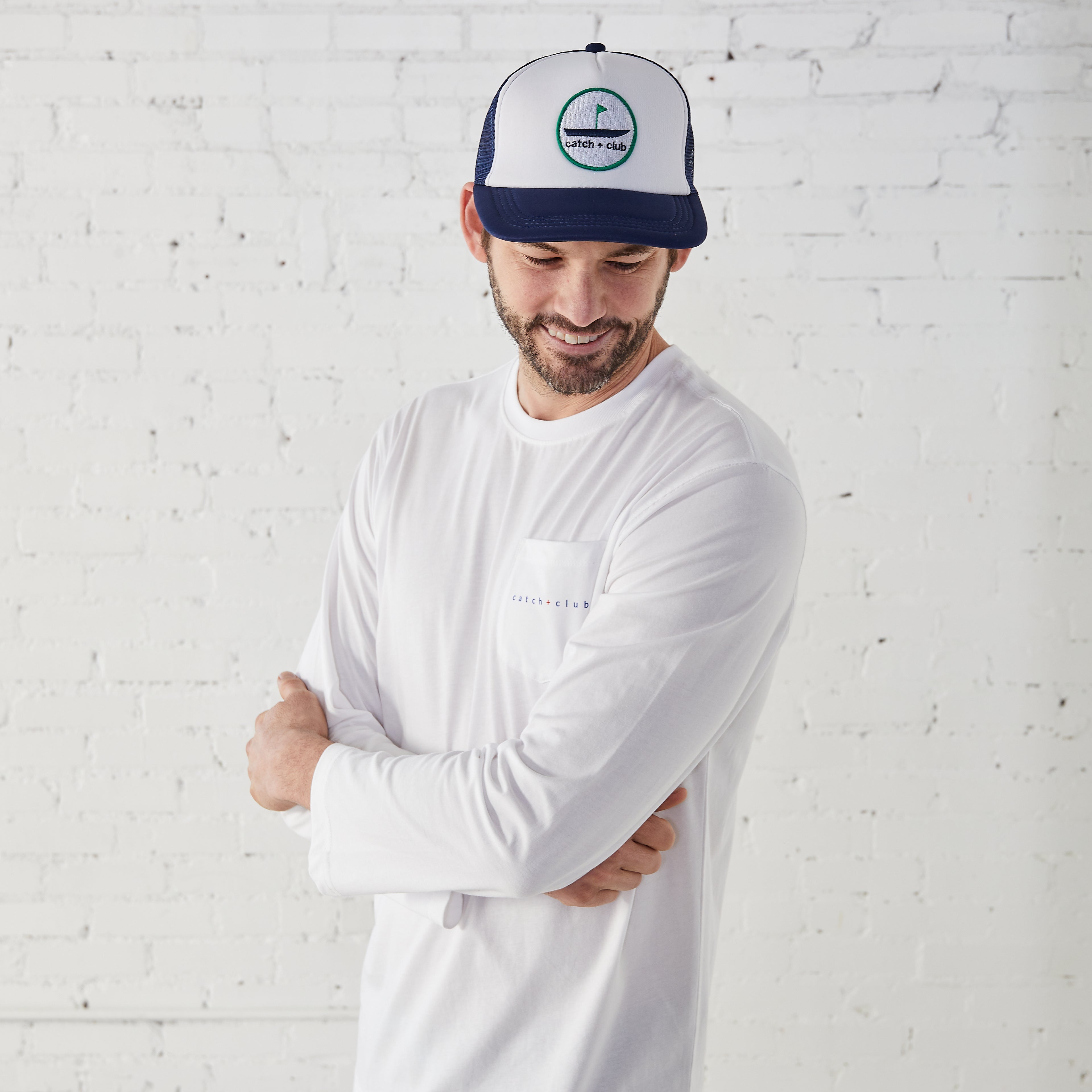 Trucker Hat Navy + White Catch + Club