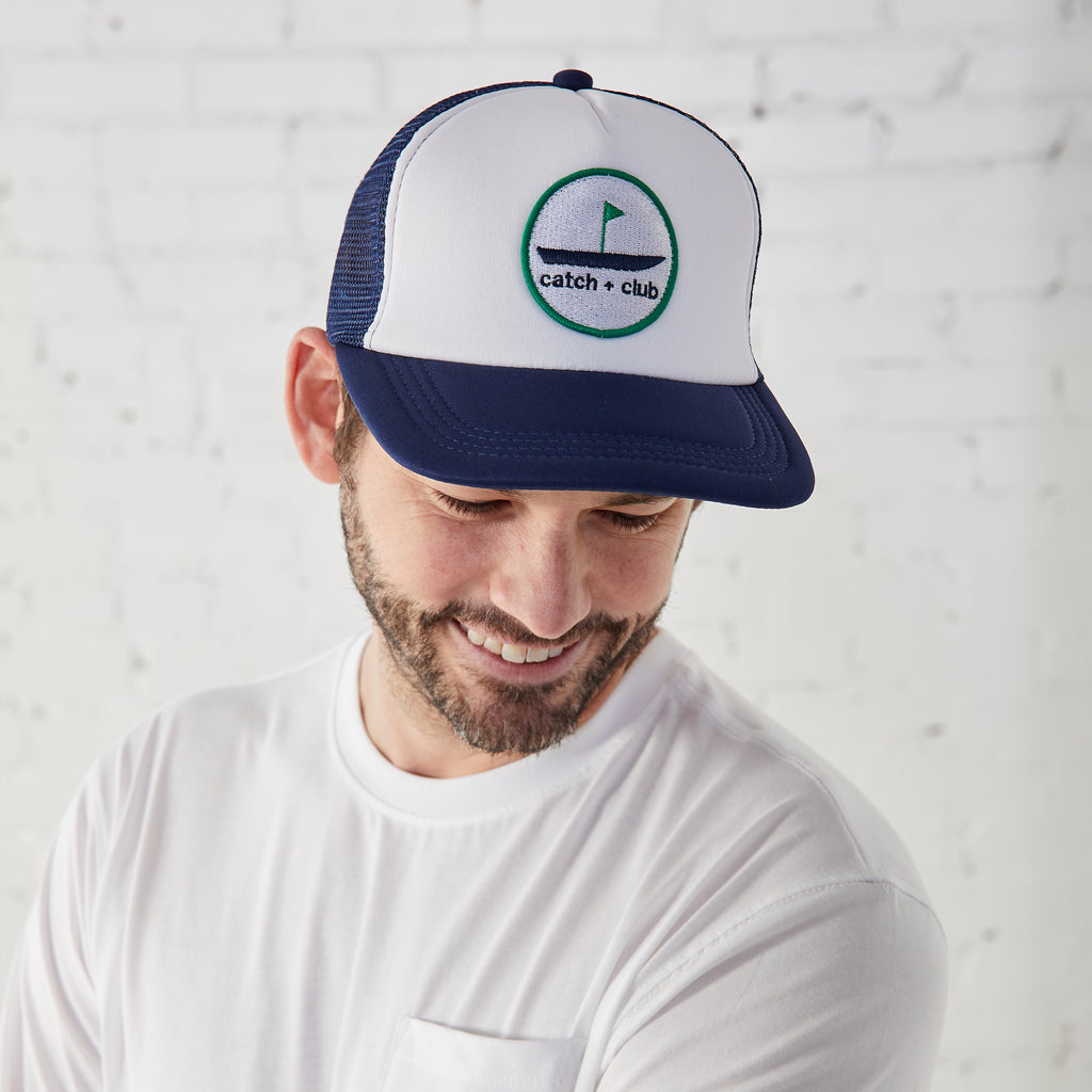 Trucker Hat Navy + White Catch + Club