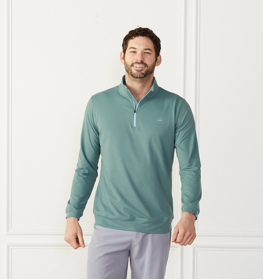 1/4 Zip Pullover Teal Catch + Club