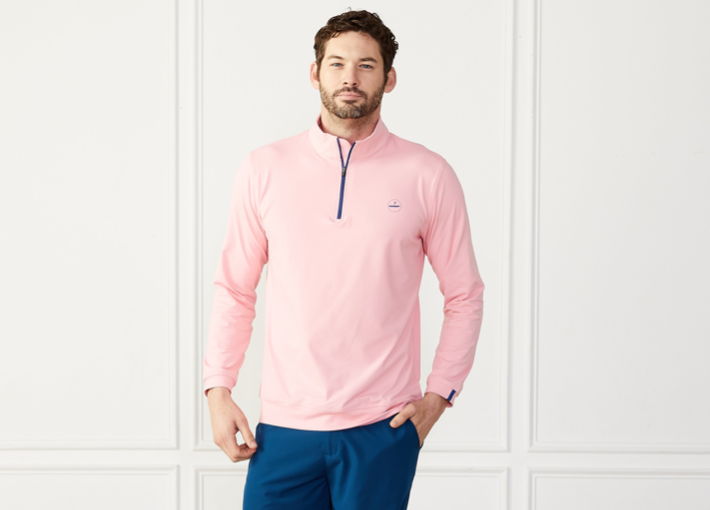 1/4 Zip Pullover- Pink