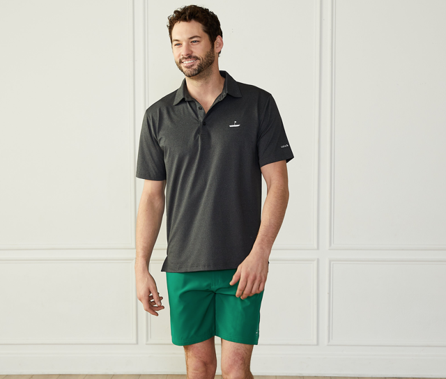 Performance Golf Polo Charcoal Catch + Club